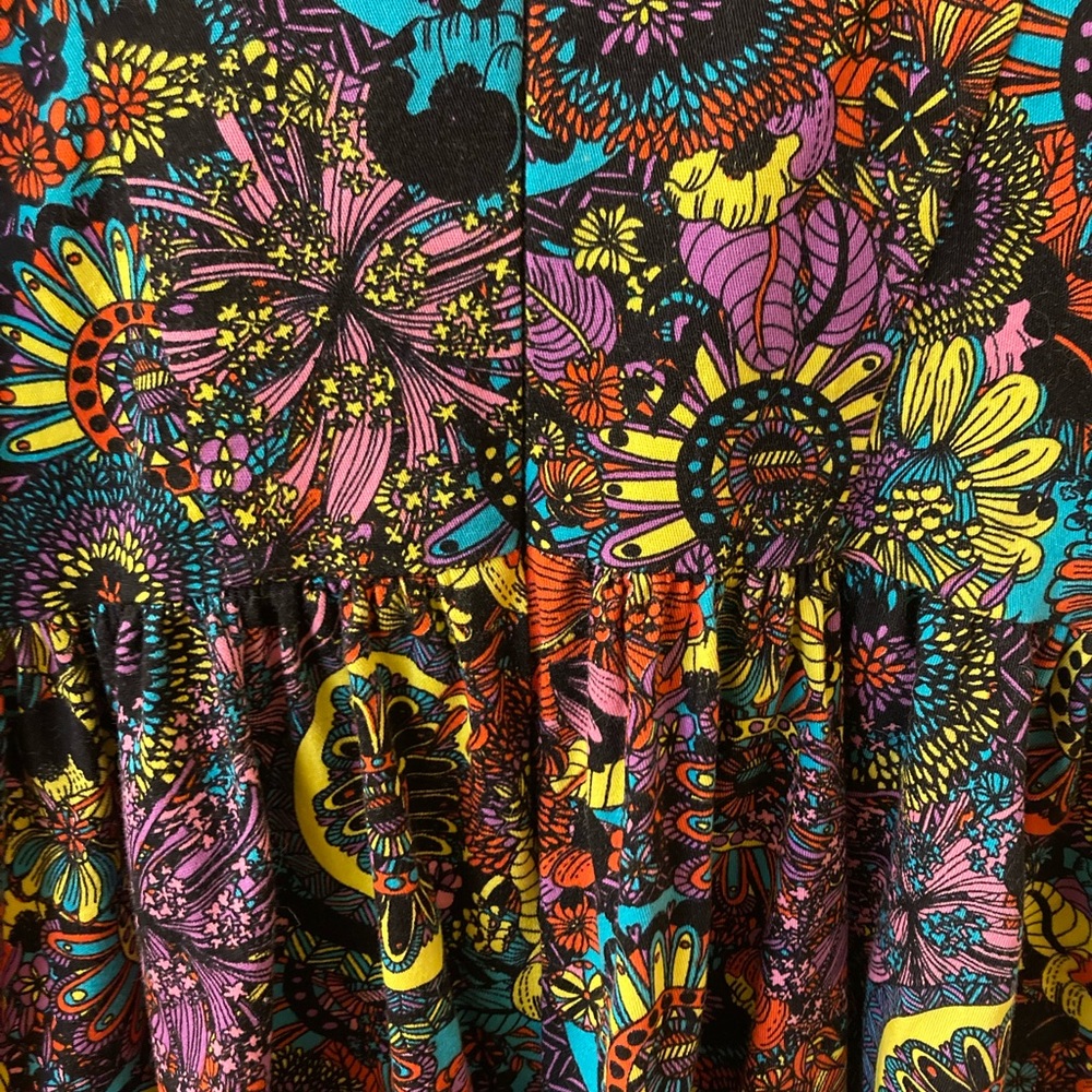 EUC vintage Nooworks Brazilian Flowers Dress - Picture 12 of 15